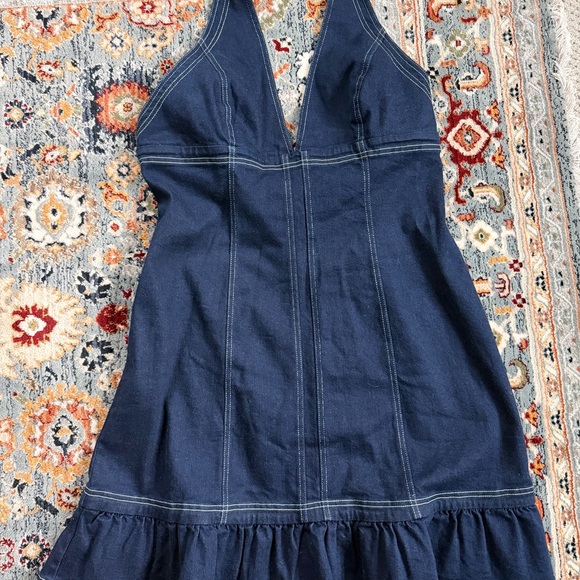 Anthropologie Dresses & Skirts - Anthropologie Navy Blue Backless Denim Dress